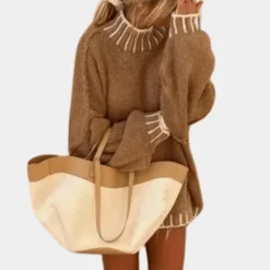 Truien & Vesten Dames*SERENITY - Luxe Zomerse Coltrui voor Dames Bruin