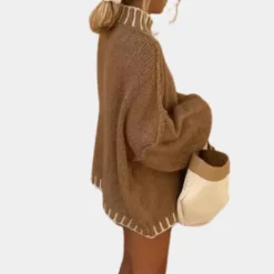 Truien & Vesten Dames*SERENITY - Luxe Zomerse Coltrui voor Dames Bruin