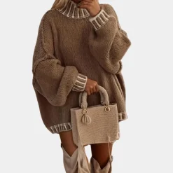 Truien & Vesten Dames*SERENITY - Luxe Zomerse Coltrui voor Dames Bruin