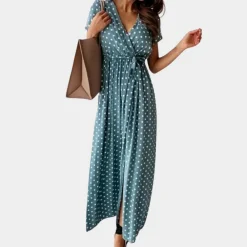 Jurken & Jumpsuits Dames*Shine - Zomerse dames maxi-jurk met v-hals