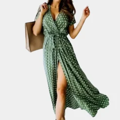 Jurken & Jumpsuits Dames*Shine - Zomerse dames maxi-jurk met v-hals