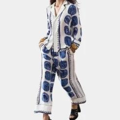 Sets Dames*Sienna - Comfortabele Dames 2-Delige Zomerset Blauw