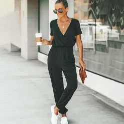 Jurken & Jumpsuits Dames*SKYLAR - Stijlvolle casual zomer jumpsuit Zwart