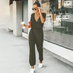 Jurken & Jumpsuits Dames*SKYLAR - Stijlvolle casual zomer jumpsuit Zwart