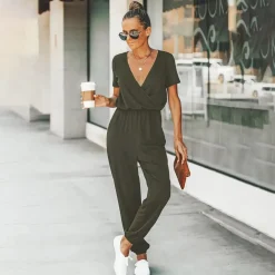 Jurken & Jumpsuits Dames*SKYLAR - Stijlvolle casual zomer jumpsuit Zwart