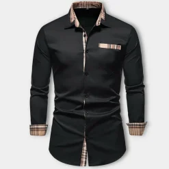 Shirts Heren*SMILJAN - Stijlvolle zomeroverhemd met lange mouwen