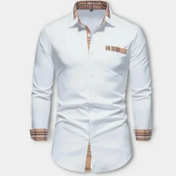 Shirts Heren*SMILJAN - Stijlvolle zomeroverhemd met lange mouwen