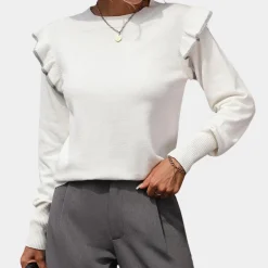 Truien & Vesten Dames*Sofia - Gezellige Elegante Damestrui met Ruches voor de Zomer