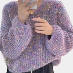 Truien & Vesten Dames*SOPHIE - Geraffineerde Zomerse Trui voor Dames Paars