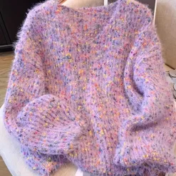 Truien & Vesten Dames*SOPHIE - Geraffineerde Zomerse Trui voor Dames Paars