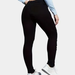 Broeken & Rokken Dames*Sotiria - Stijlvolle gescheurde zomerbroek met trendy look Zwart