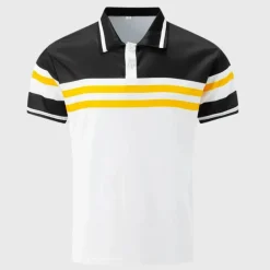 Shirts Heren*Stef - Kleurblok herenpoloshirt voor de zomer Wit