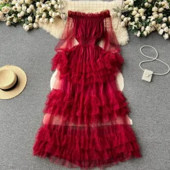 Jurken & Jumpsuits Dames*Stella - Zomerse feestjurk van mesh voor dames