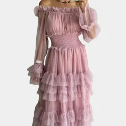 Jurken & Jumpsuits Dames*Stella - Zomerse feestjurk van mesh voor dames