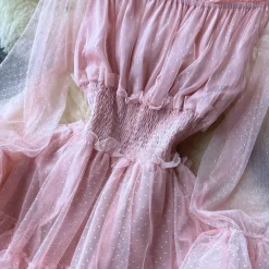 Jurken & Jumpsuits Dames*Stella - Zomerse feestjurk van mesh voor dames