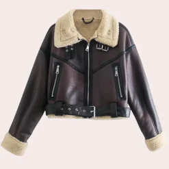 Jassen Dames*Stijlvol en kort zomerjack voor dames Koffie