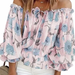 Topjes & Shirts Dames*Stijlvolle bloemenblouse voor dames - Perfect voor de Zomer