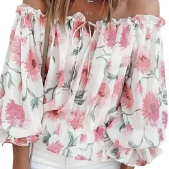 Topjes & Shirts Dames*Stijlvolle bloemenblouse voor dames - Perfect voor de Zomer