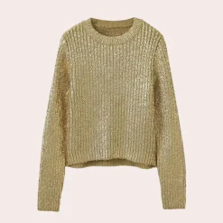 Truien & Vesten Dames*Stijlvolle casual damestrui voor de zomer Goud