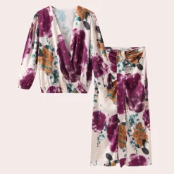 Sets Dames*Stijlvolle 2-delige damesset voor de zomer Wit-paars