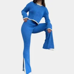 Sets Dames*Stijlvolle en comfortabele zomerse tweedelige gebreide damesset