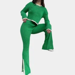 Sets Dames*Stijlvolle en comfortabele zomerse tweedelige gebreide damesset