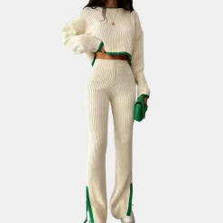 Sets Dames*Stijlvolle en comfortabele zomerse tweedelige gebreide damesset