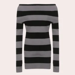 Jurken & Jumpsuits Dames*Stijlvolle gebreide off-shoulder mini zomerjurk voor dames Zwart