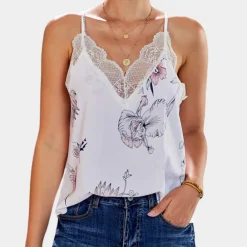 Topjes & Shirts Dames*Stijlvolle kanten damestanktop voor de zomer