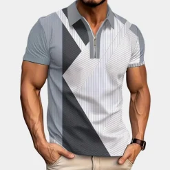 Shirts Heren*Stijlvolle zomerpolo met kleurblok voor heren