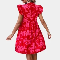 Jurken & Jumpsuits Dames*Stijlvolle zomerse gebloemde damesjurk