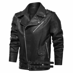 Leren Jassen Heren*Street Leren Jas - Zomerse Editie Zwart