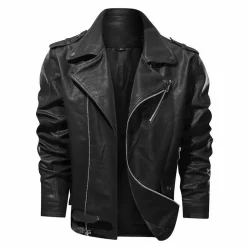 Leren Jassen Heren*Street Leren Jas - Zomerse Editie Zwart