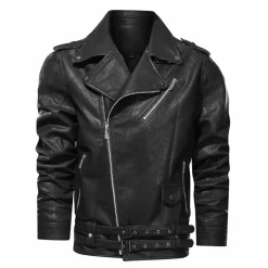 Leren Jassen Heren*Street Leren Jas - Zomerse Editie Zwart