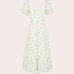 Jurken & Jumpsuits Dames*Sylvie - Zomerse gebloemde damesjurk met split