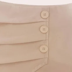 Broeken & Rokken Dames*Teodora - Trendy Asymmetrische Damesshort voor de Zomer Khaki