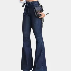 Broeken & Rokken Dames*Terza - Uitlopende damesbroek met hoge taille voor de zomer