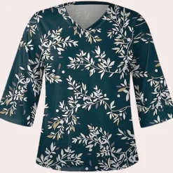 Blazers & Blouses Dames*Thais - Klassieke vintage zomerblouse voor dames Groen