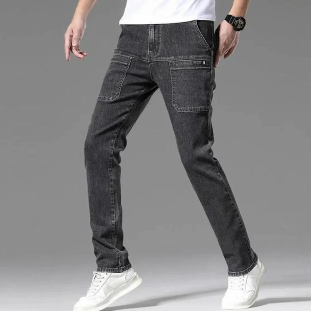 Broeken Heren*TIBOR - Multi-pocket zomerjeans voor mannen