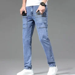 Broeken Heren*TIBOR - Multi-pocket zomerjeans voor mannen