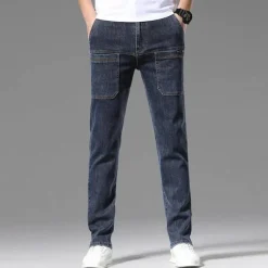 Broeken Heren*TIBOR - Multi-pocket zomerjeans voor mannen