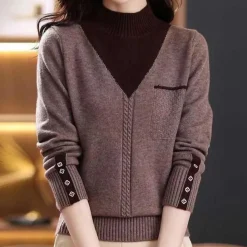 Truien & Vesten Dames*Tica - Lichte en modieuze gebreide trui voor dames, perfect voor de lente en zomer Bruin