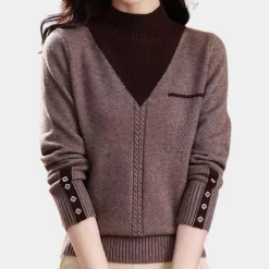 Truien & Vesten Dames*Tica - Lichte en modieuze gebreide trui voor dames, perfect voor de lente en zomer Bruin