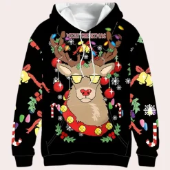 Jassen Heren*TOPHER - Trendy Kersthoodie voor Heren Zwart