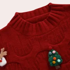 Truien & Vesten Dames*TORI - Trendy Kersttrui voor Dames Rood