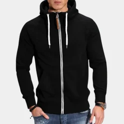 Jassen Heren*Toussaint - Heren fleecejack met rits en trekkoord voor Lente/Zomer