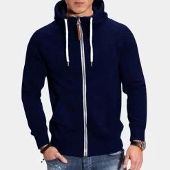 Jassen Heren*Toussaint - Heren fleecejack met rits en trekkoord voor Lente/Zomer