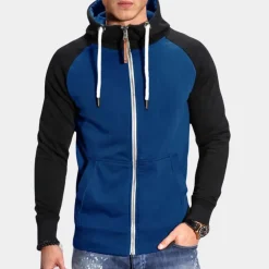 Jassen Heren*Toussaint - Heren fleecejack met rits en trekkoord voor Lente/Zomer