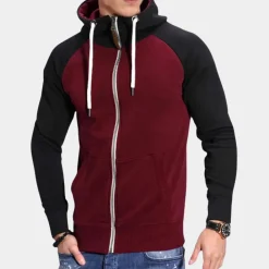 Jassen Heren*Toussaint - Heren fleecejack met rits en trekkoord voor Lente/Zomer