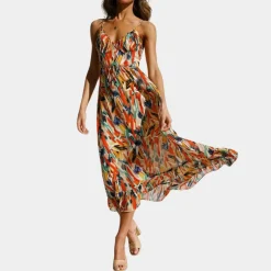 Jurken & Jumpsuits Dames*Trella - Luchtige zomerse midi-jurk voor dames